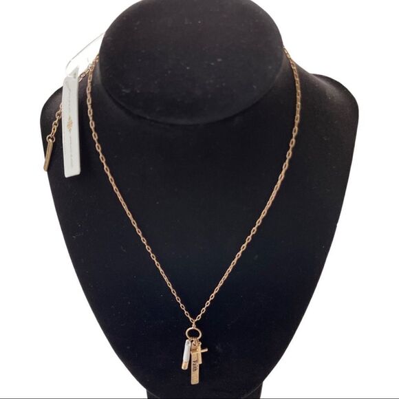 Faith Triple Charm Necklace by Jane Marie • NWT - Picture 2 of 6